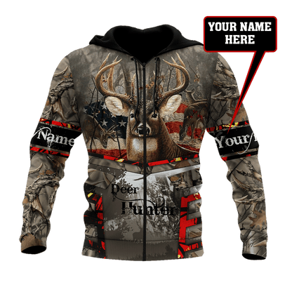 Deer Hunting Personalized Name 3D All Over Printed Shirts