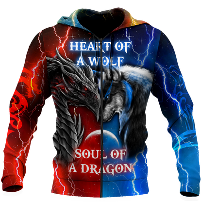 The Power Of Three Souls Dragon Wolf Lion 3D All Over Printed Unisex Shirts