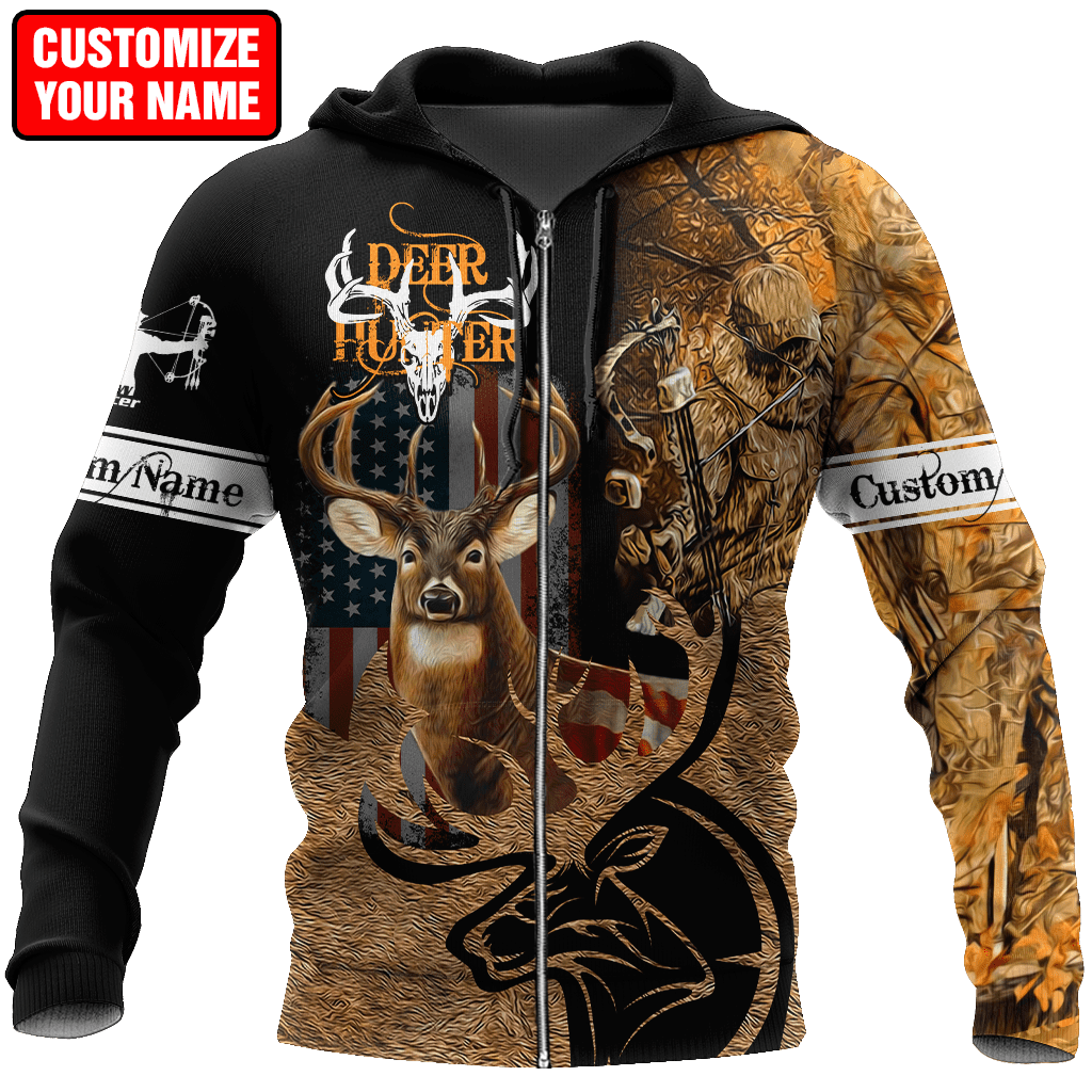 Deer Hunting Personalized Name 3D All Over Printed Shirts