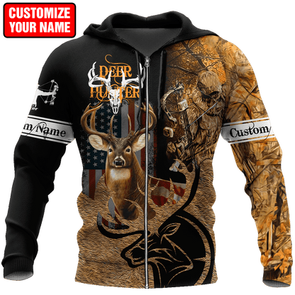 Deer Hunting Personalized Name 3D All Over Printed Shirts