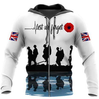 Honor the fallen UK Veteran 3D print shirts