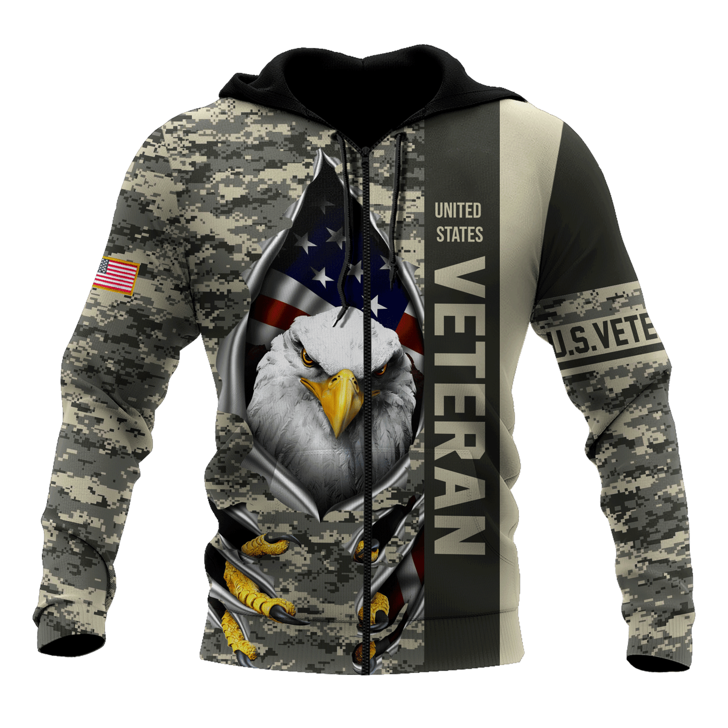 Eagle US Veteran 3D All Over Printed Hoodie