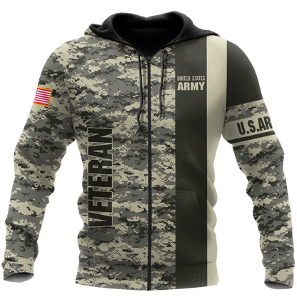 US Army Veteran Personalized name 3D All Over Printed Unisex Shirts
