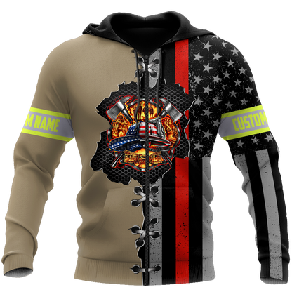 Customize Name Firefighter 3D All Over Printed Unisex Shirts