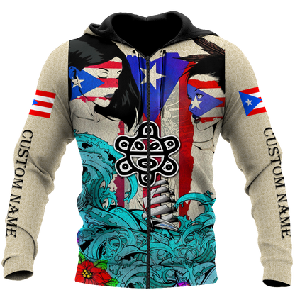 Custom Name Sweet Girls Puerto Rico Hoodie For Men And Women