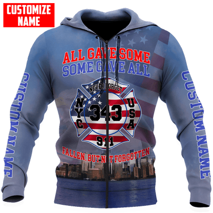 Customize Name Firefighter 3D All Over Printed Unisex Shirts