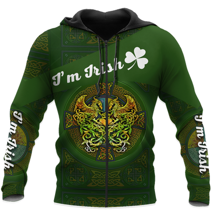 I'm Irish Celtic Phoenix Saint Patrick's Day 3D All Over Printed Shirts For Men And Women TN
