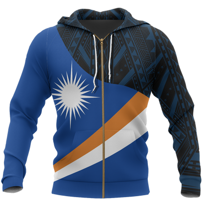 Marshall Islands Flag Curve Concept Pullover Hoodie NVD1180-Apparel-Amazing Hoodie-Zip Hoodie-S-Vibe Cosy™