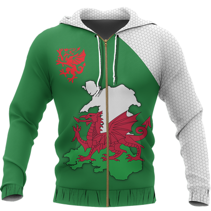 Wales Map Special Pullover Hoodie NVD1282 - Amaze Style™-Apparel