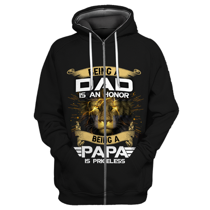 Being a Dad is an Honor Being a Papa is Priceless - T shirt Style for Men Father's Day Gift