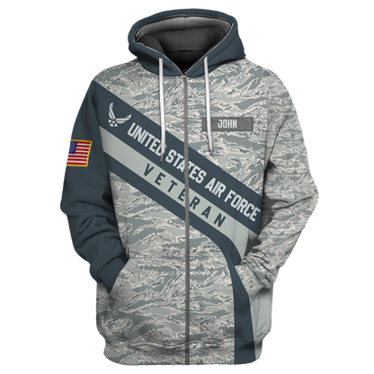 Premium Unique U.S Air Force Veteran Polo All Over Printed Personalized Shirt