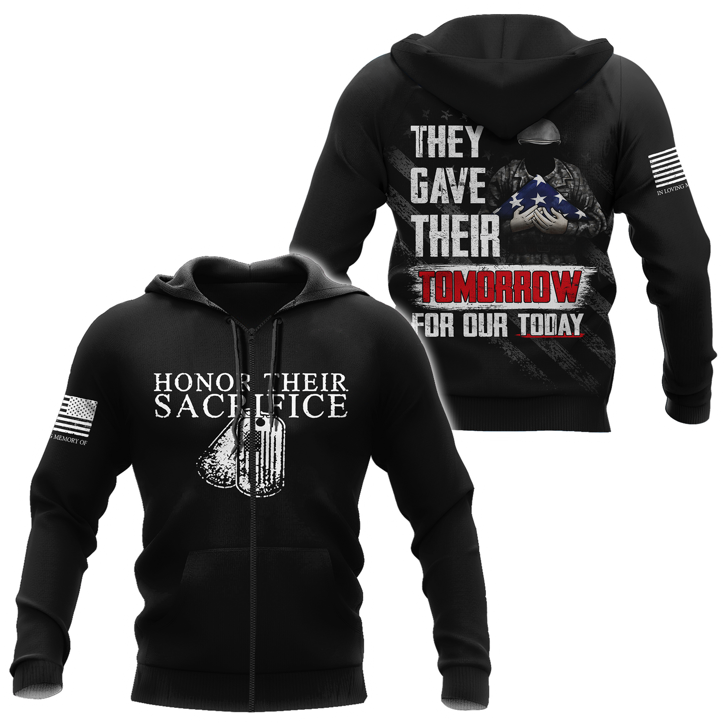 Honor Their Sacrifice Memorial Day 3D All Over Printed Shirts