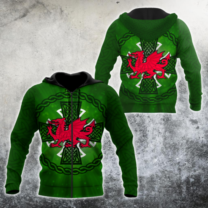 Celtic Wales Dragon Tattoo Hoodie For Men And Women