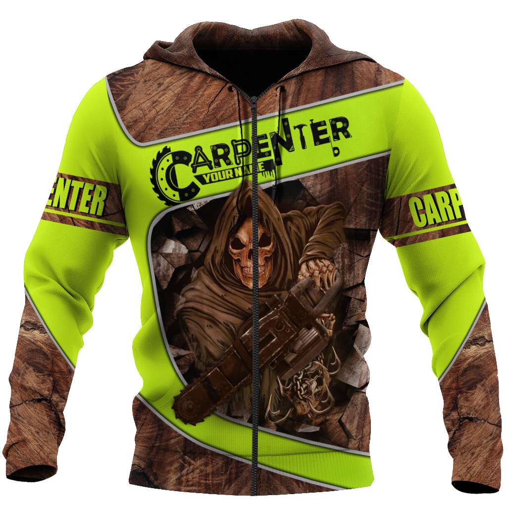 Personalized Name Carpenter 3D All Over Printed Unisex Shirts Wood Pattern