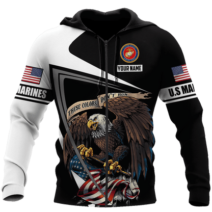 Custom name US Marine Corps Veteran 3D printed shirts Proud Military