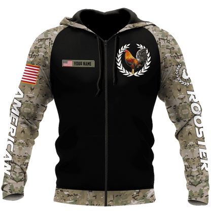 Personalized American Rooster 3D Printed Unisex Shirt