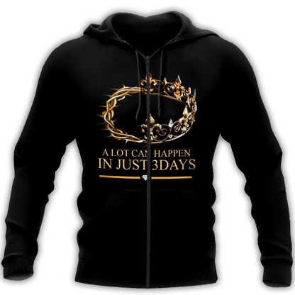 God the King A lot can happen in just 3 days - T-Shirt Style for Men and Women