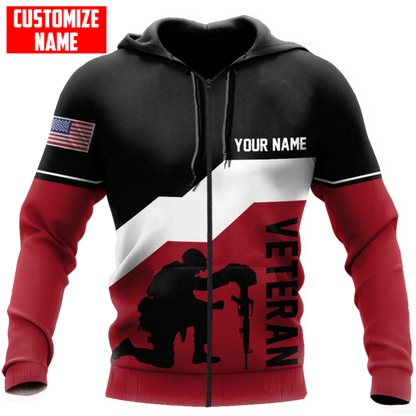 Custom Name US Veteran  3D All Over Printed