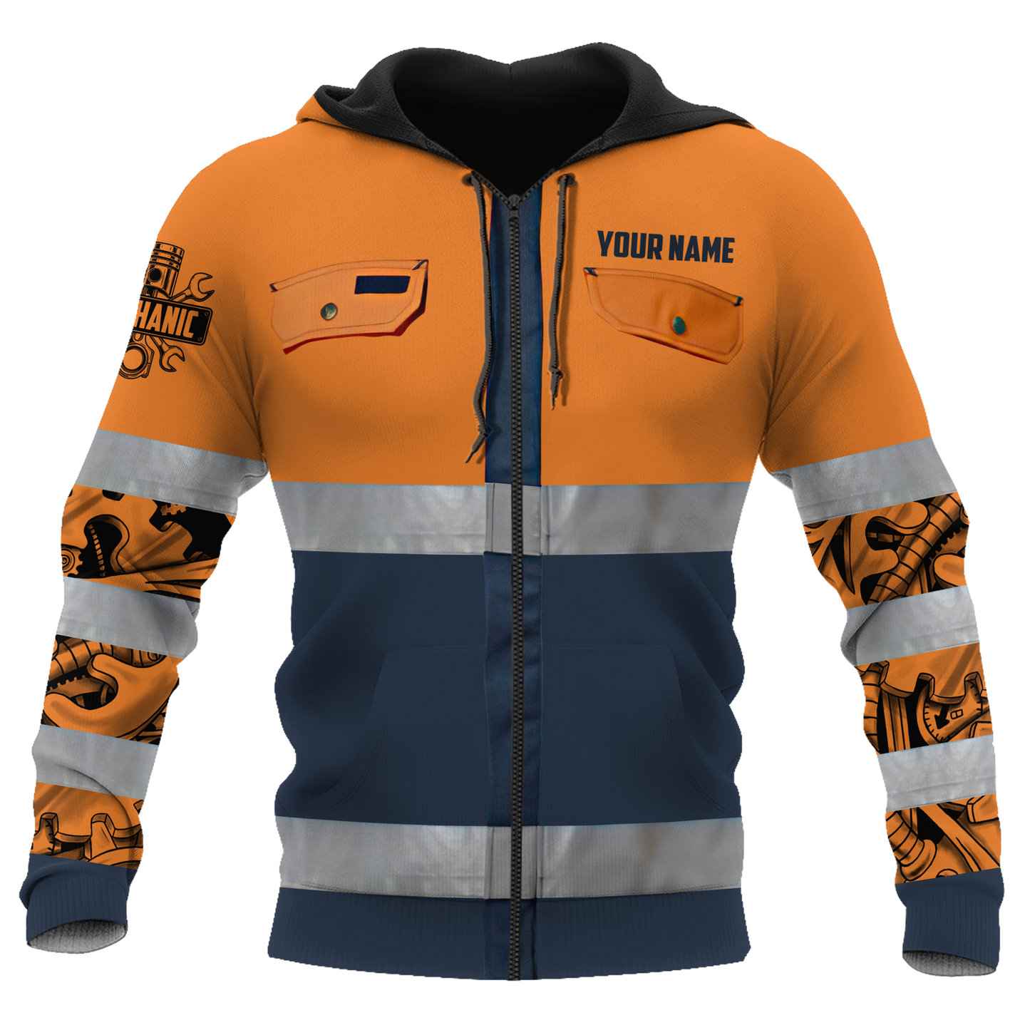 Personalized Mechanic Safety 3D All Over Printed Hoodie For Men and Women TN