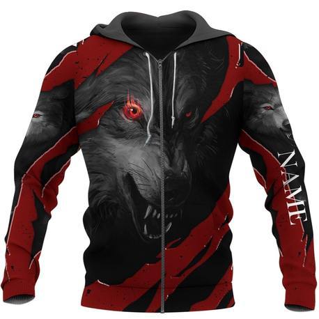Premium Wolf Personalized Name 3D All Over Printed Unisex Shirts
