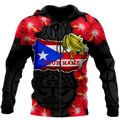 Customize Name Puerto Rico Hoodie For Men And Women