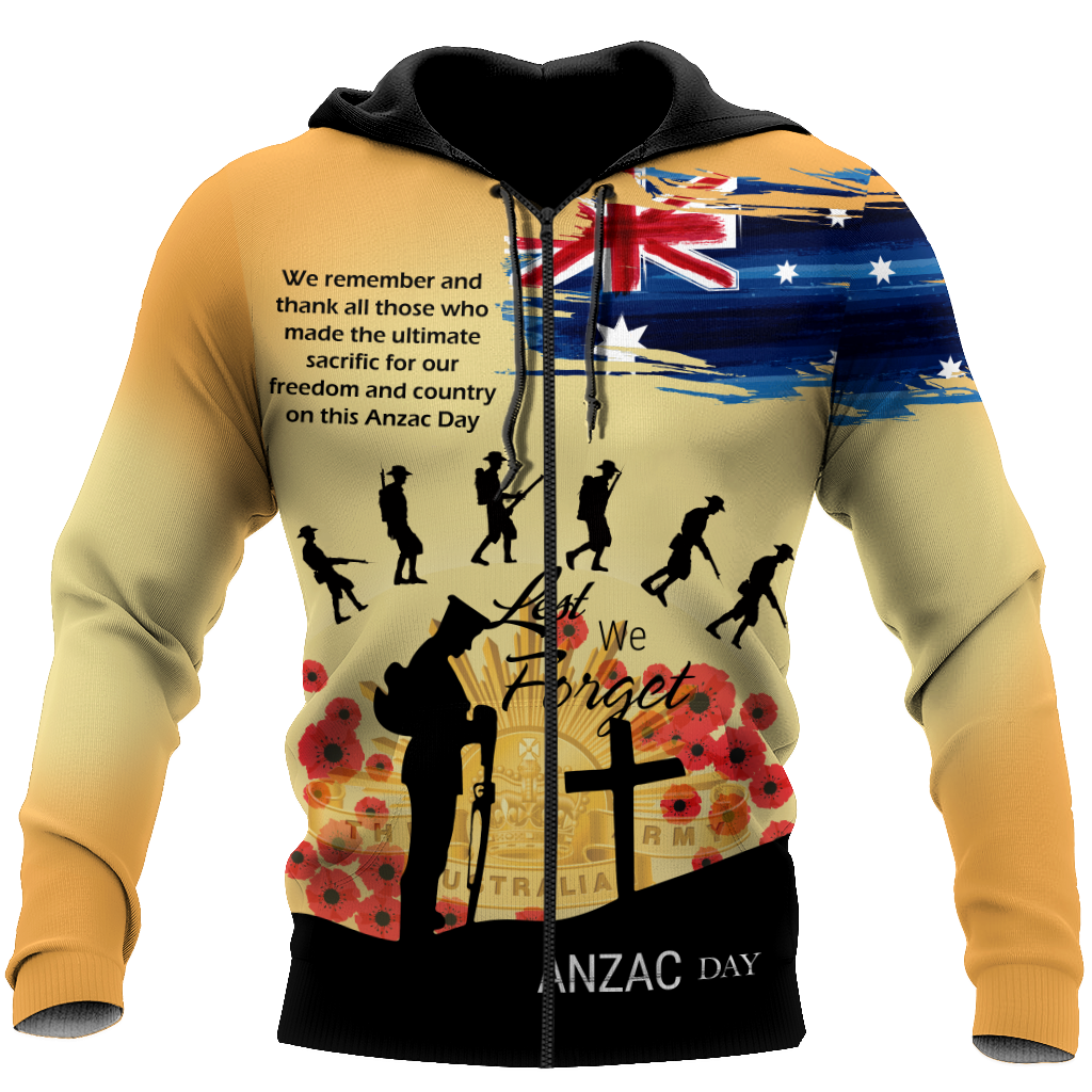 Premium Unisex Hoodie Remember Anzac Day ML