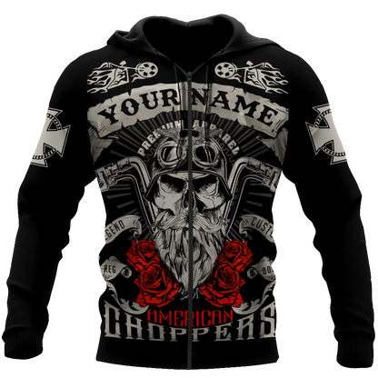 Customize Name Motorcycle Racing 3D All Over Printed Unisex Shirts American Chopper