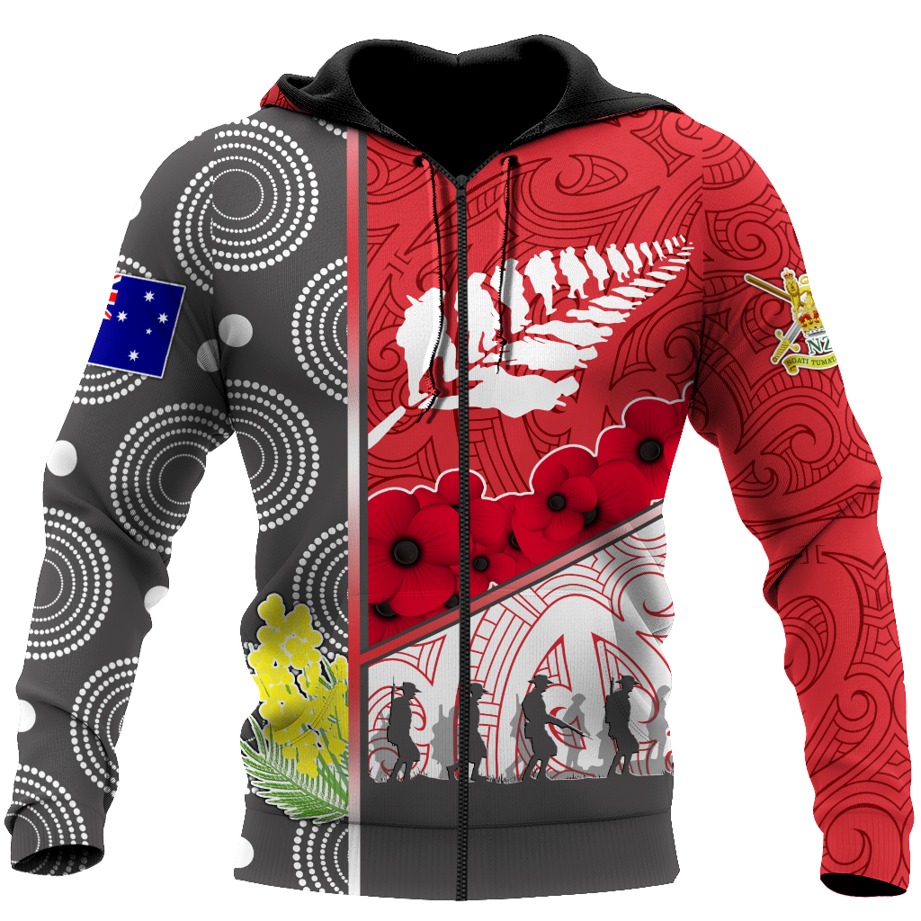 Premium Unisex Hoodie Remember Anzac Day Maori Tattoo ML