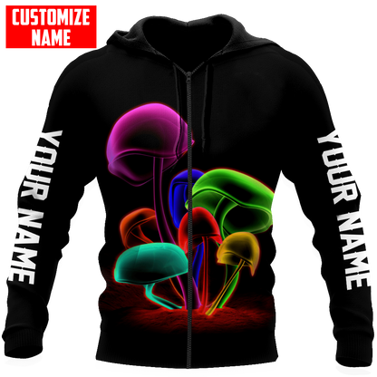 Customize Name Mushroom Hippie 3D All Over Printed Unisex Shirts