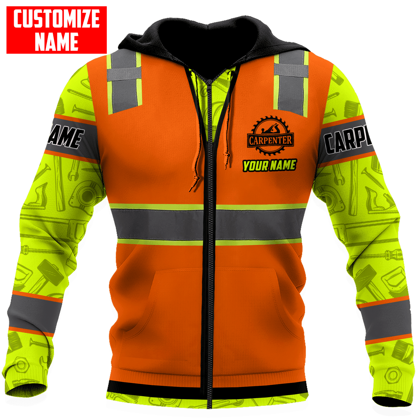 Personalized Name Carpenter 3D All Over Printed Unisex Safety Ver 5