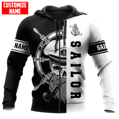 Skull Sailor on the Helm Custom name 3D printed shirts