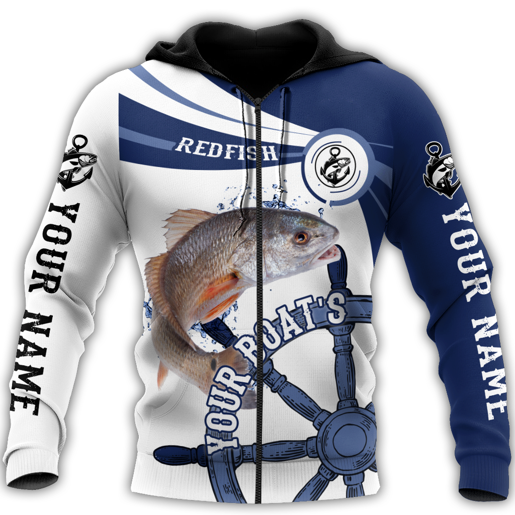 Custom name Redfish fishing boat team Catch and Release 3D Design print shirts