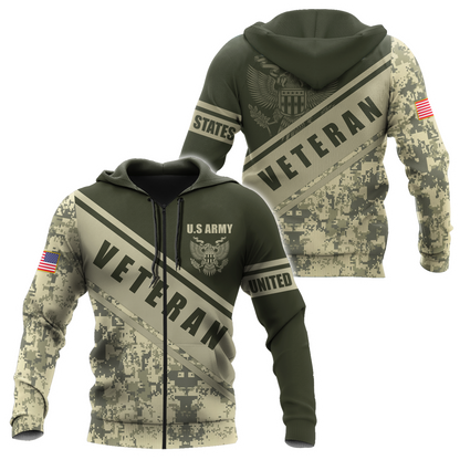 US Army Veteran 3D All Over Printed Shirts