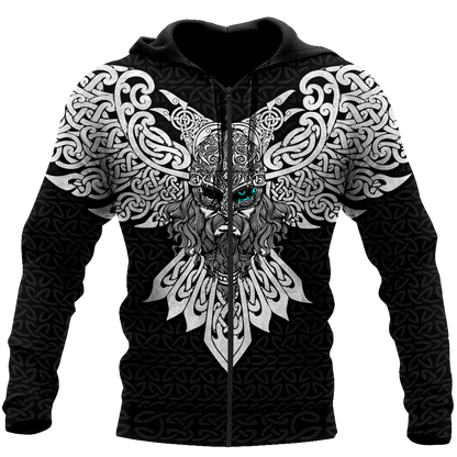 Premium Unisex Hoodie Odin Viking God And Raven ML