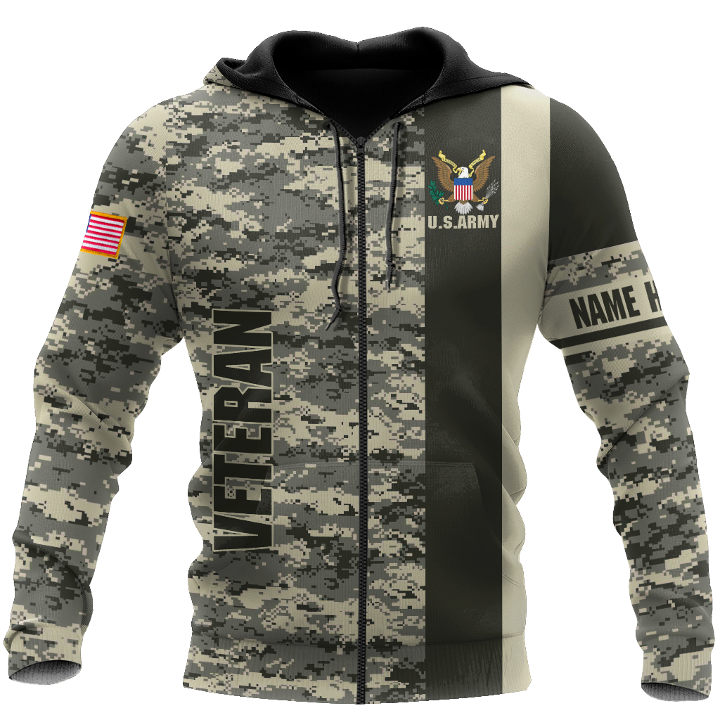 US Army Veteran  Personalized name 3D All Over Printed Unisex Shirts