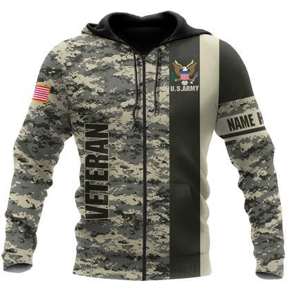 US Army Veteran  Personalized name 3D All Over Printed Unisex Shirts