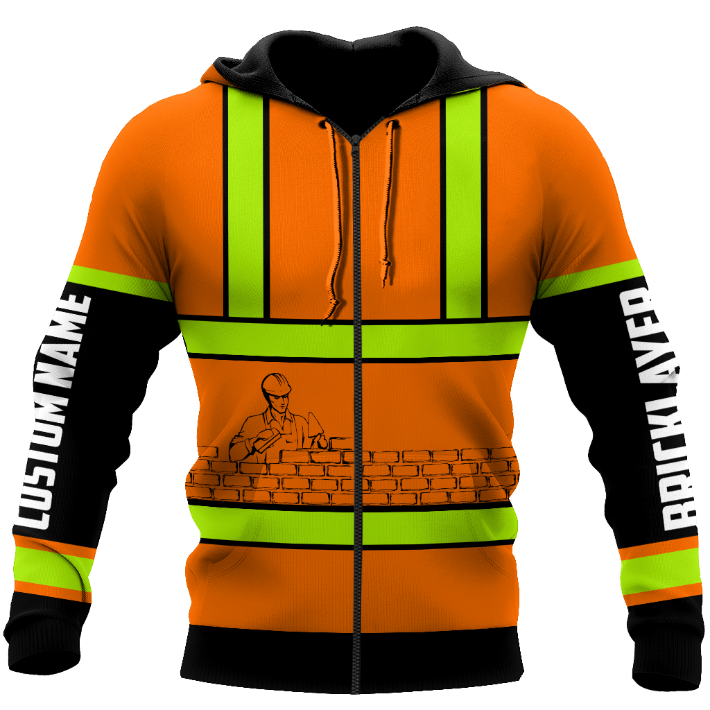 Premium Unisex Hoodie Customize Bricklayer Safety ML