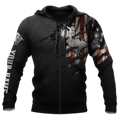 Personalized Name Bull Riding 3D All Over Printed Unisex Shirts American Bull Rider Ver 2