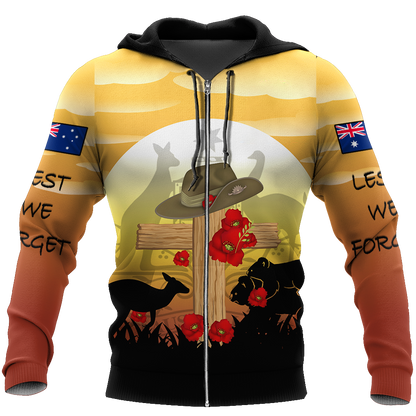 Premium Lest We Forget Anzac Day 3D All Over Printed PL