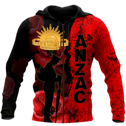 Premium Anzac Day New Zealand And Australia Culture Poppy 3D Printed Unisex Shirts TN