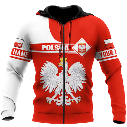 Personalized Polska 3D All Over Printed Unisex Hoodie Old