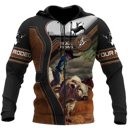 Personalized Name Bull Riding 3D All Over Printed Unisex Shirts Cowboy Ver 2