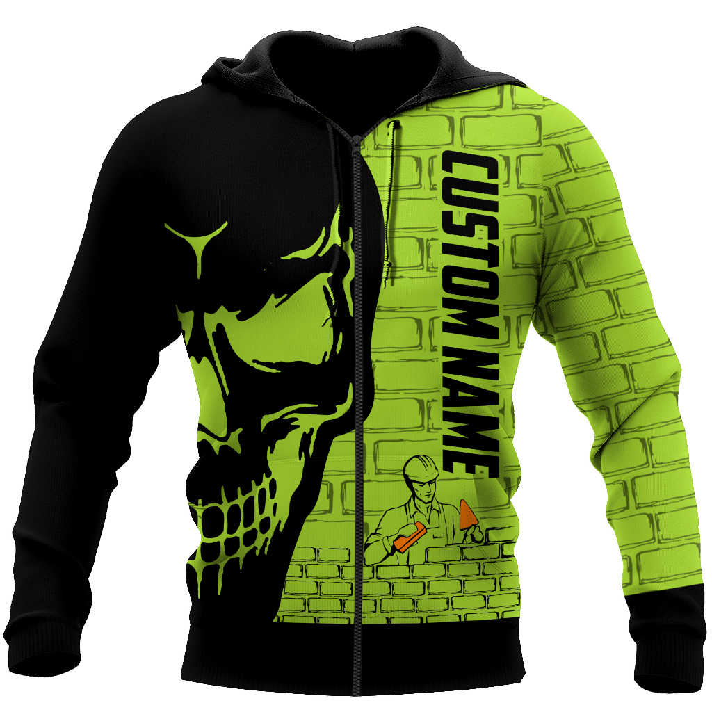 Premium Unisex Hoodie Customize Bricklayer Skull ML