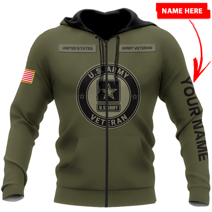 Personalized Name US Army 3D All Over Printed Shirts