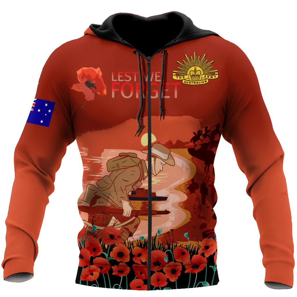 Premium Unisex Hoodie Remember Anzac Day ML