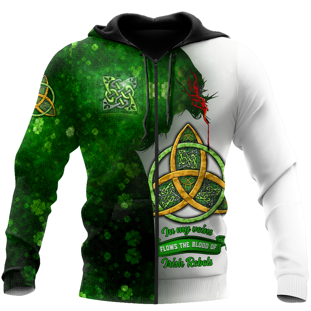 Premium Unisex Hoodie Irish St.Patrick Jesus Irish Rebel In My Vain ML