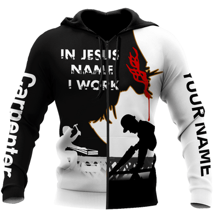 Personalized Name Carpenter 3D All Over Printed Unisex Shirts In Jesus Name I Work