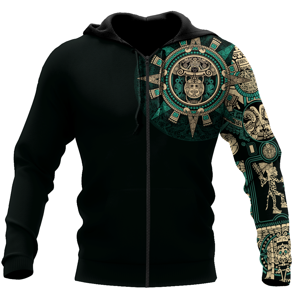 Aztec Mexican Blue 3D All Over Printed Unisex Hoodie no1