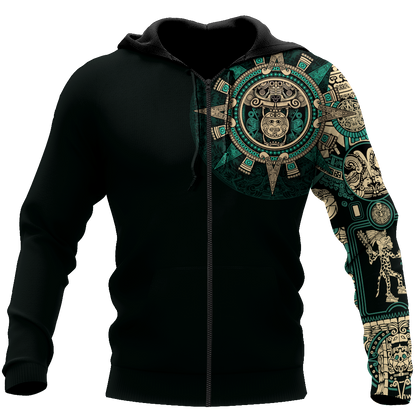Aztec Mexican Blue 3D All Over Printed Unisex Shirts no1