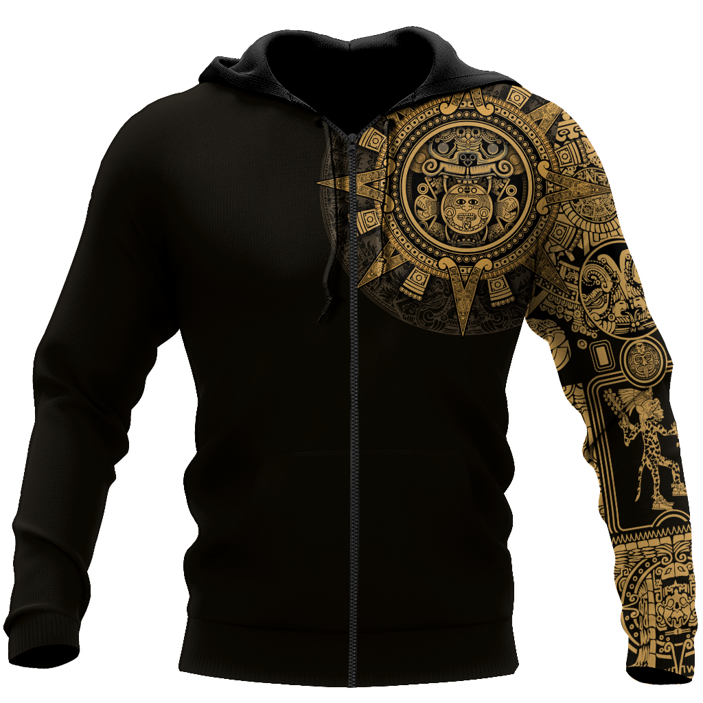 Aztec Mexican Yellow 3D All Over Printed Unisex Shirts no2